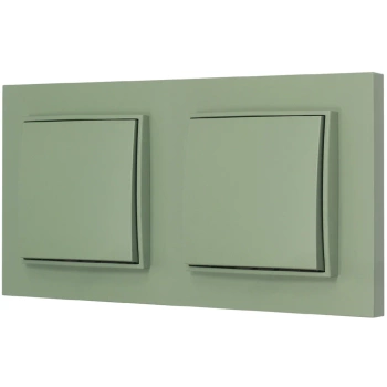 Dwa włączniki pojedyncze z ramką prostą seria MINI kolor szałwiowy