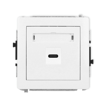 Mechanizm gniazda pojedynczego 1xUSB C-C Karlik seria DECO DGUSB-7 kolor biały