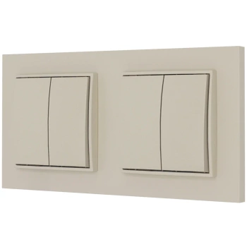 Dwa włączniki podwójne z ramką prostą seria MINI kolor taupe