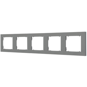 Ramka uniwersalna pięciokrotna kwadratowa z tworzywa Karlik seria MINI 27MR-5 kolor szary mat