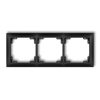 Ramka uniwersalna potrójna z tworzywa DECO Soft Karlik seria DECO 12DRSO-3 kolor czarny mat