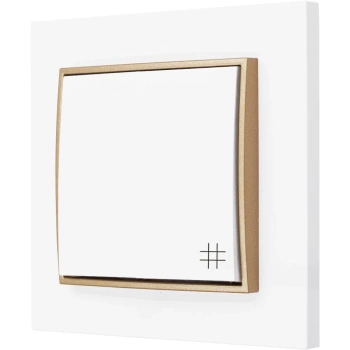 Włącznik krzyżowy z ramką karlik mini kolor biały/złoty