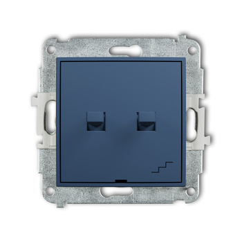 Mechanizm łącznika jednobiegunowego ze schodowym w stylu amerykańskim wspólne zasilanie Karlik seria ICON 64IWPUS-10.1 kolor navy blue