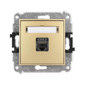 Mechanizm gniazda komputerowego pojedynczego 1xRJ45, kat. 7, ekranowany, 8-stykowy Karlik seria MINI 29MGK-9 kolor złoty