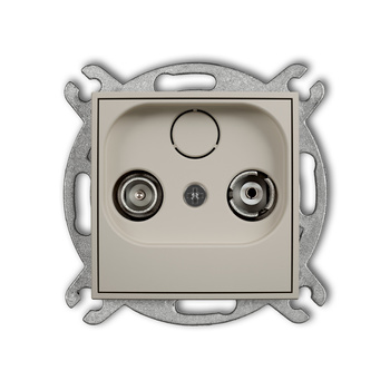 Mechanizm gniazda abonenckiego RTV końcowego 2dB Karlik seria ICON 60IG2K kolor taupe