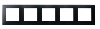 Ramka pięciokrotna do łączników IP-44 seria SZAFIR kolor Czarny metalik symbol RH-5Z/33
