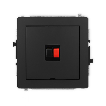 Mechanizm gniazda głośnikowego pojedynczego, bez pola opisowego Karlik seria DECO 12DGGBO-1 kolor czarny mat