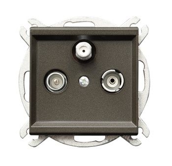 Gniazdo RTV-SAT przelotowe seria SONATA kolor Czekoladowy metalik symbol GPA-RSP/m/40