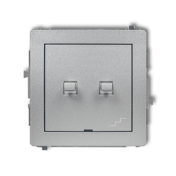 Mechanizm łącznika jednobiegunowego ze schodowym osobne zasilanie w stylu amerykańskim Karlik seria DECO 7DWPUS-10.2 kolor srebrny metalik