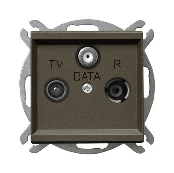 Gniazdo RTV-DATA seria SONATA kolor Czekoladowy metalik symbol GPA-RD/m/40