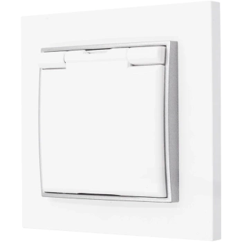 Gniazdo hermetyczne z ramką karlik mini kolor biały/srebrny b