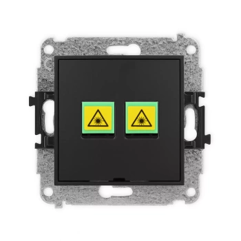 Mechanizm gniazda światłowodowego/optycznego podwójnego, bez pola opisowego Karlik seria ICON 12IGOPBO-2 kolor czarny mat