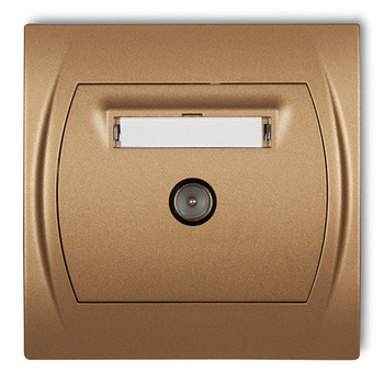 Gniazdo antenowe TV pojedyncze Karlik seria LOGO 8LGTV-1 kolor złoty metalik