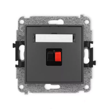 Mechanizm gniazda głośnikowego pojedynczego Karlik seria MINI 28MGG-1 kolor grafitowy mat