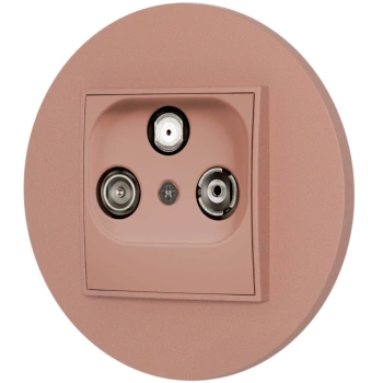 Gniazdo rtv-sat końcowe z ramką okrągłą seria MINI kolor łososiowy