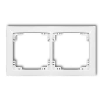 Ramka uniwersalna podwójna z tworzywa DECO Soft Karlik seria DECO 25DRSO-2 kolor biały mat