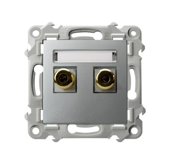 Gniazdo głośnikowe pojedyncze seria SZAFIR kolor Srebro symbol GGN-1Z/m/18