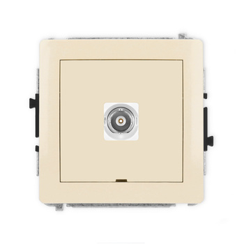 Mechanizm gniazda pojedynczego BNC, bez pola opisowego Karlik seria DECO 1DGBNCBO-1 kolor beżowy