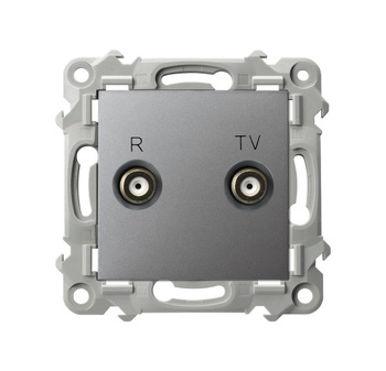 Gniazdo RTV końcowe seria SZAFIR kolor Szary mat symbol GPA-ZK/m/70