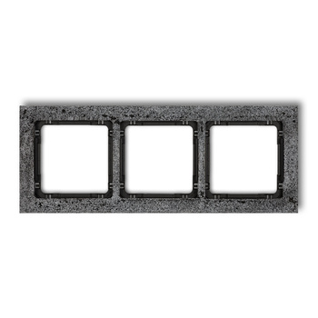 Ramka uniwersalna potrójna - beton ramka: antracytowa; spód: czarny Karlik seria DECO 11-12-DRB-3 kolor antracyt