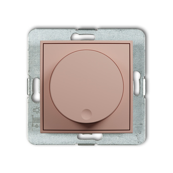 Mechanizm elektronicznego regulatora oświetlenia przyciskowo-obrotowego Karlik seria ICON 62IRO-1 kolor łososiowy