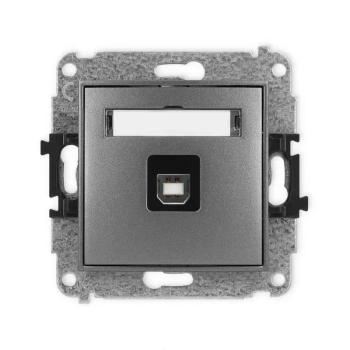 Mechanizm gniazda pojedynczego USB A-B 2.0 Karlik seria MINI 11MGUSB-3 kolor grafitowy