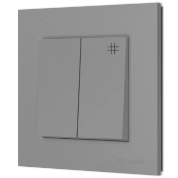 Włącznik krzyżowy podwójny z ramką seria Bella kolor popiel mat