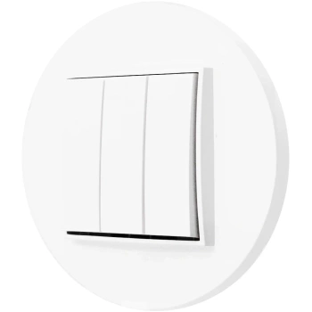 Włącznik potrójny z ramką okrągłą seria MINI kolor biały