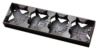 Puszka instalacyjna poczwórna seria ARIA kolor Czarny metalik symbol PNP-4U/33