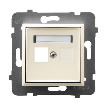 Obudowa gniazda pojedynczego typu Keystone prosta seria ARIA kolor Ecru symbol GPK-1U/p/27