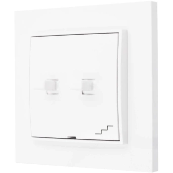 Włącznik schodowy podwójny styl usa karlik mini kolor biały