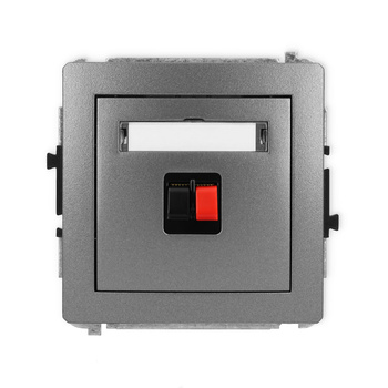 Mechanizm gniazda głośnikowego pojedynczego Karlik seria DECO 11DGG-1 kolor grafitowy