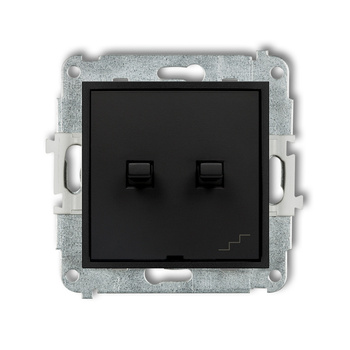 Mechanizm łącznika jednobiegunowego ze schodowym osobne zasilanie w stylu amerykańskim Karlik seria ICON 12IWPUS-10.2 kolor czarny mat