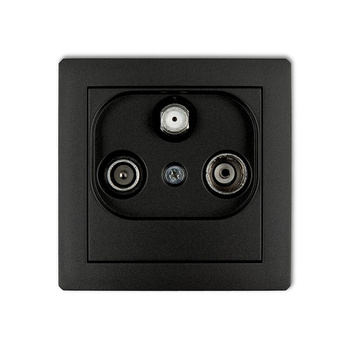 Mechanizm gniazda abonenckiego RTV-SAT przelotowego 10dB Karlik seria DECO 12DGSP kolor czarny mat