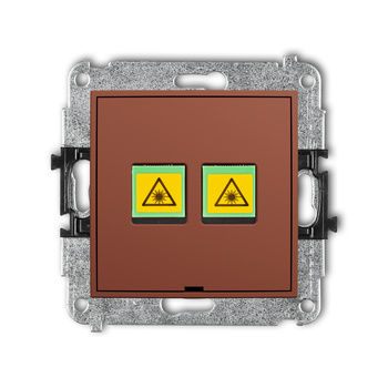 Mechanizm gniazda światłowodowego/optycznego podwójnego, bez pola opisowego Karlik seria ICON 63IGOPBO-2 kolor terakota