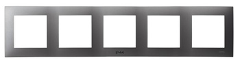 Ramka pięciokrotna do łączników IP-44 seria SZAFIR kolor Szary mat symbol RH-5Z/70