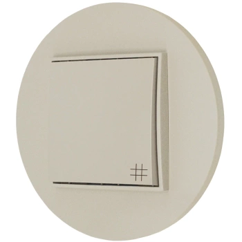 Włącznik krzyżowy z ramką okrągłą seria MINI kolor taupe