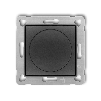 Mechanizm elektronicznego regulatora oświetlenia przyciskowo-obrotowego do współpracy z zasilaczami sterowanymi napięciem 1-10 V Karlik seria ICON 11IRO-3 kolor grafitowy