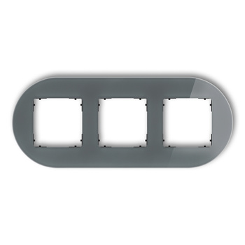 Ramka uniwersalna potrójna okrągła - efekt szkła ramka: grafitowa spód: czarny Karlik seria ICON 28-12-IRSO-3 kolor grafitowy