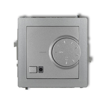 Mechanizm elektronicznego regulatora temperatury z czujnikiem podpodłogowym Karlik seria DECO 7DRT-1 kolor srebrny metalik