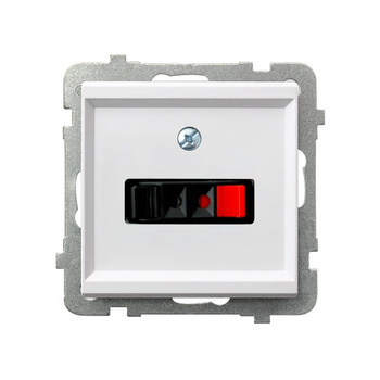 Gniazdo głośnikowe pojedyncze seria SONATA kolor Biały symbol GG-1R/m/00