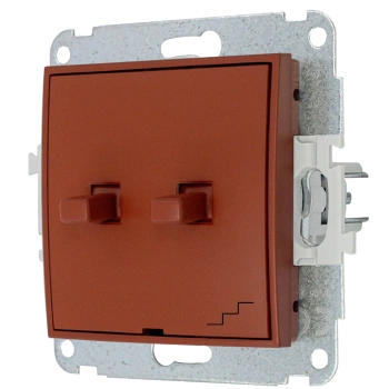 Mechanizm łącznika podwójnego schodowego w stylu amerykańskim Karlik seria MINI 63MWPUS-33 kolor terakota