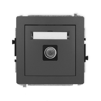 Mechanizm gniazda antenowego pojedynczego TV Karlik seria DECO 28DGTV-1 kolor grafitowy mat