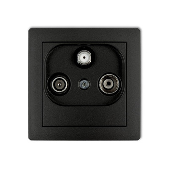 Mechanizm gniazda abonenckiego RTV-SAT końcowego multimedialnego Internet Karlik seria DECO 12DGM kolor czarny mat