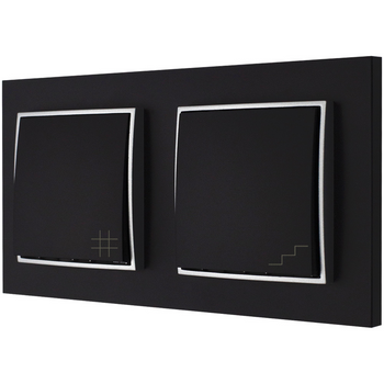 Włącznik światła schodowy i krzyżowy kolor czarny mat/srebrny