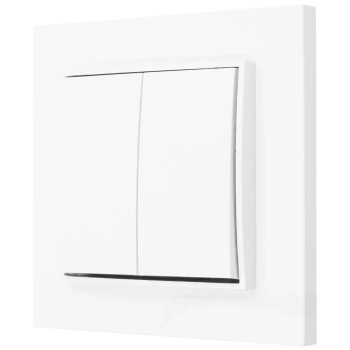 Włącznik podwójny z ramką karlik mini kolor biały