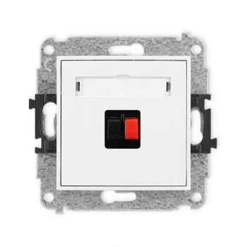 Mechanizm gniazda głośnikowego pojedynczego Karlik seria ICON IGG-1 kolor biały