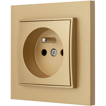 Gniazdo pojedyncze z ramką karlik mini kolor złoty