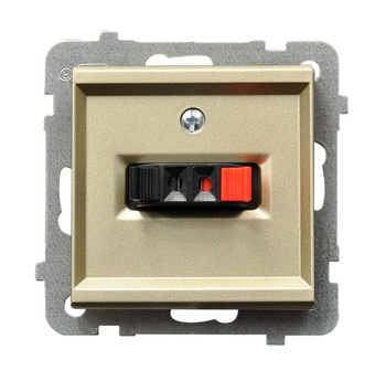 Gniazdo głośnikowe pojedyncze seria SONATA kolor Szampański złoty symbol GG-1R/m/39