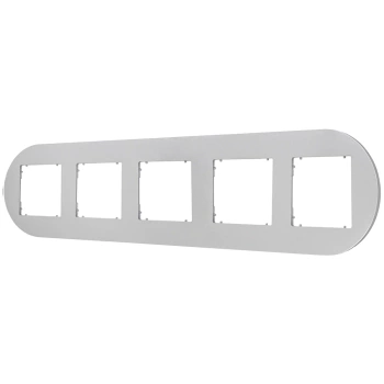 Ramka uniwersalna pięciokrotna okrągła z tworzywa Karlik seria MINI 7MRTO-5 kolor srebrny metalik